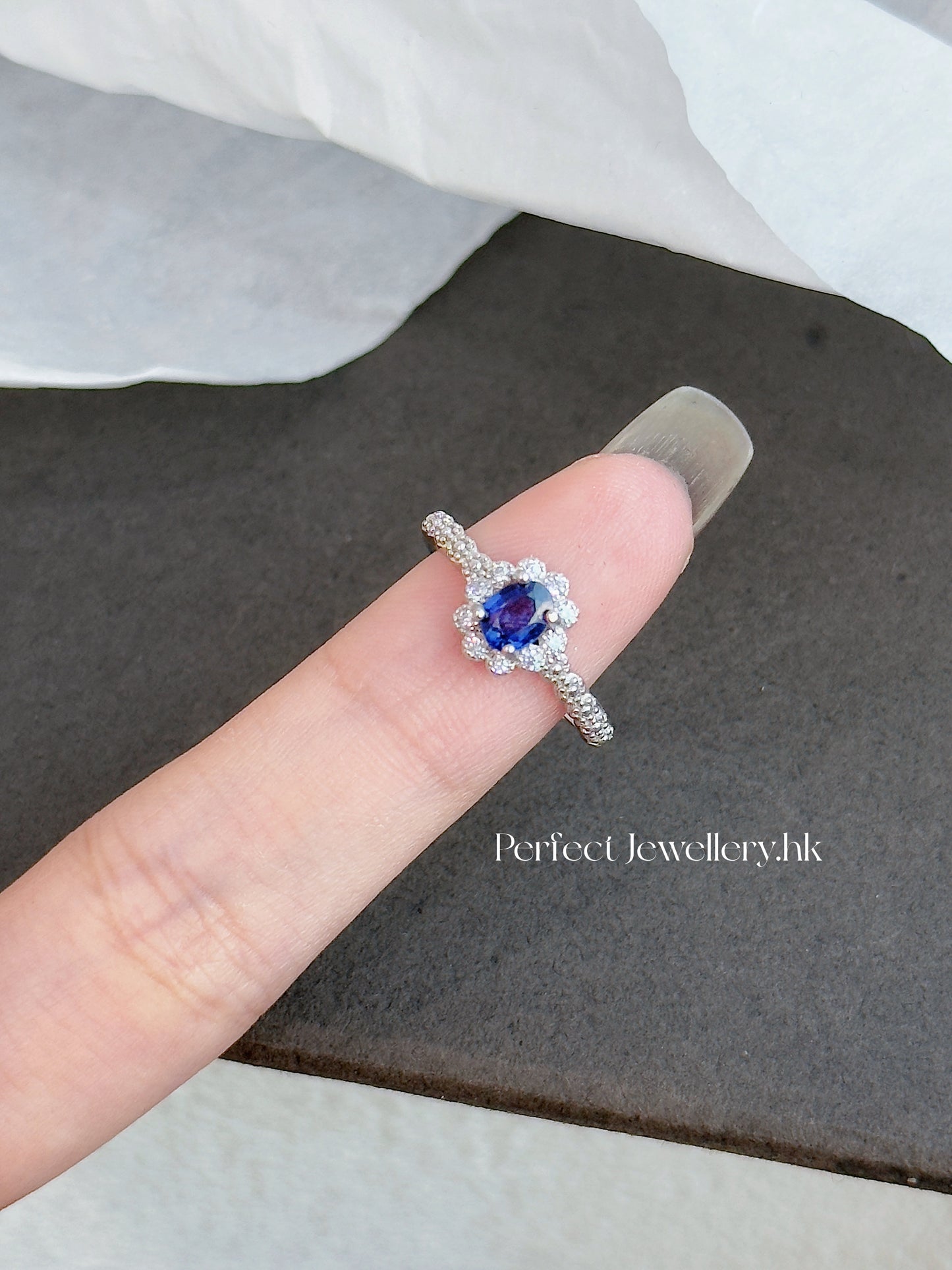 Blue Sapphire S925 Ring | 小花花藍寶石S926戒指