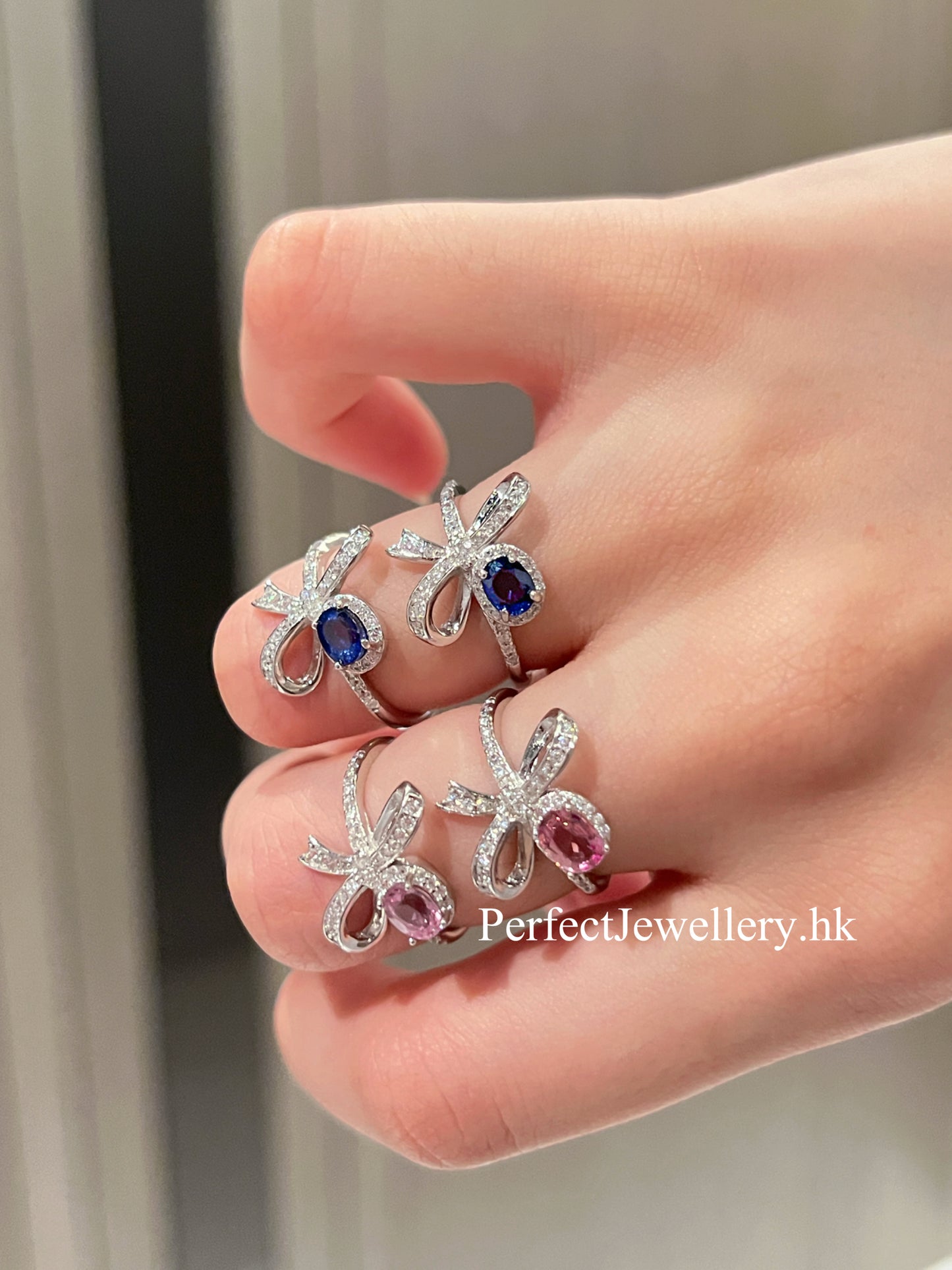 Sapphire Ribbon 🎀 S925 Ring | 藍寶石蝴蝶結銀戒指