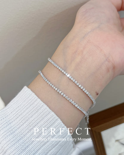 ✨2mm Cubic Zirconia Tennis S925 Bracelet｜高碳鑽網球手鏈✨💎
