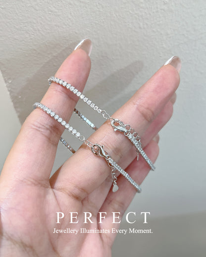 ✨2mm Cubic Zirconia Tennis S925 Bracelet｜高碳鑽網球手鏈✨💎