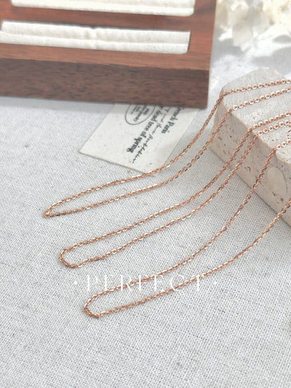 [S925] ✨Oval Shape Rose Gold Necklace｜0 字玫瑰金銀鏈✨Italian🇮🇹