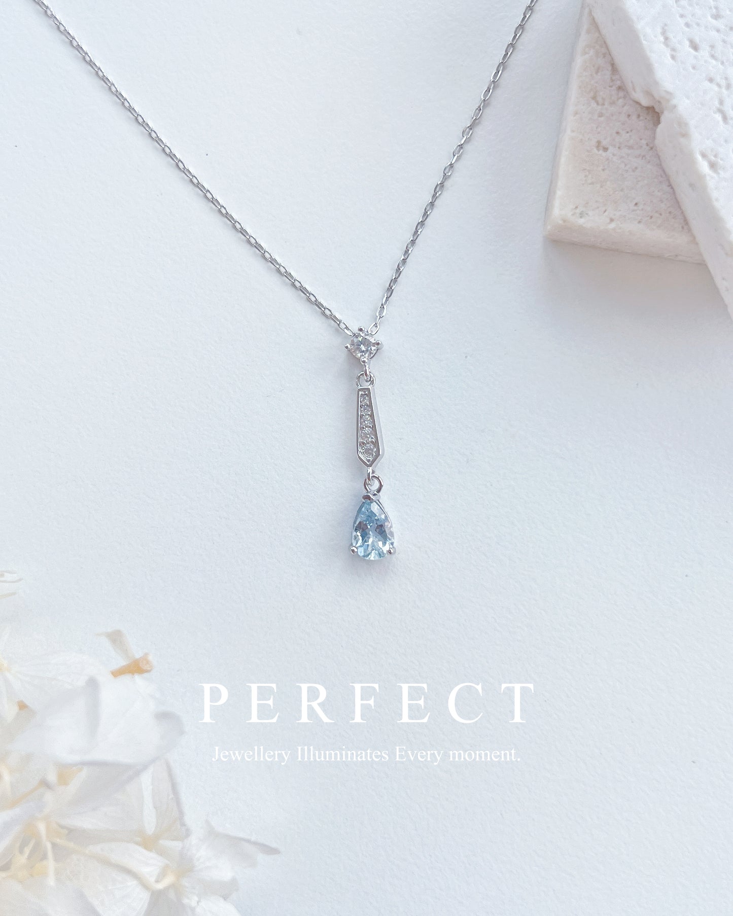 ✨Lyra | Aquamarine Necklace 海藍寶💧S925項鍊✨