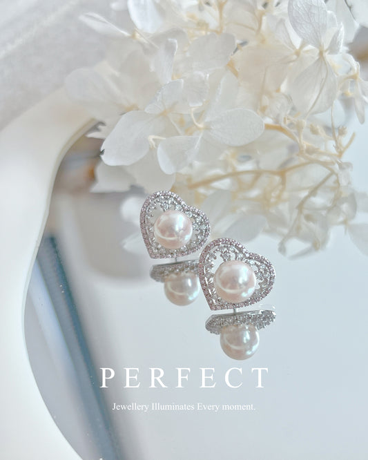 ✨Mia |Japanese Akoya Earrings 日本Akoya粉心心耳釘✨