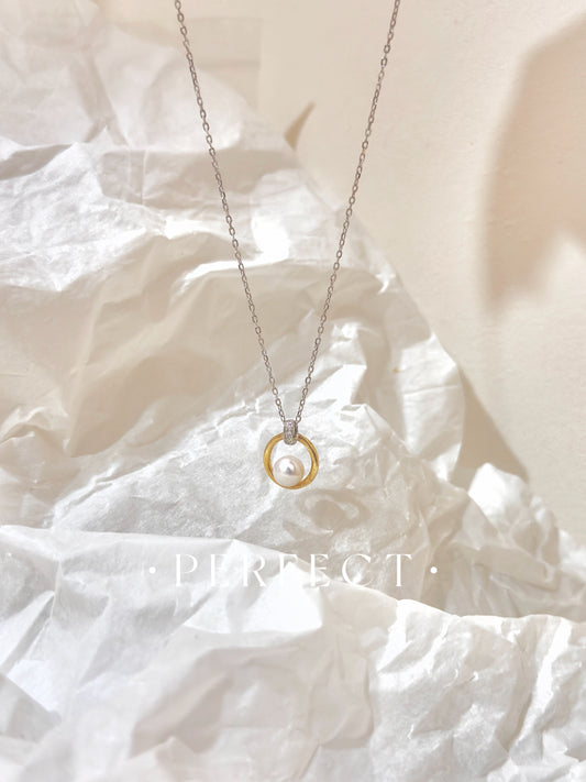 Freshwater Pearl S925 Necklace | 淡水珍珠雙環S925項鍊