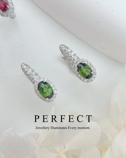✨Vivid Tourmaline Ear Hoop |碧璽S925 耳圈✨🍬