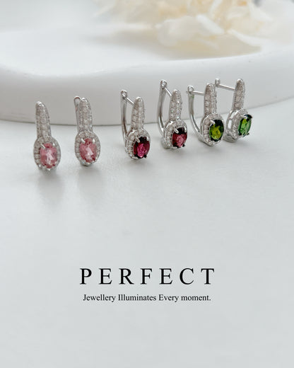 ✨Vivid Tourmaline Ear Hoop |碧璽S925 耳圈✨🍬