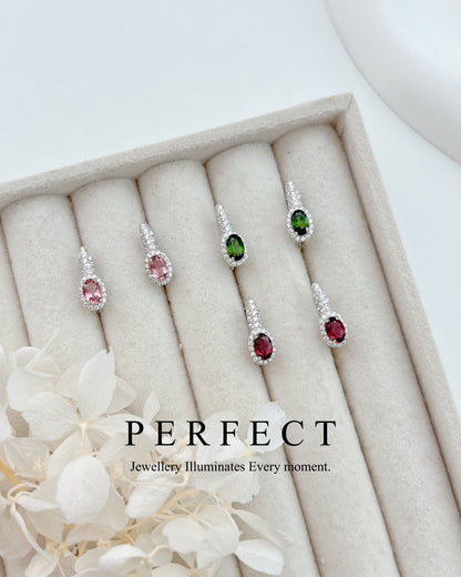 ✨Vivid Tourmaline Ear Hoop |碧璽S925 耳圈✨🍬