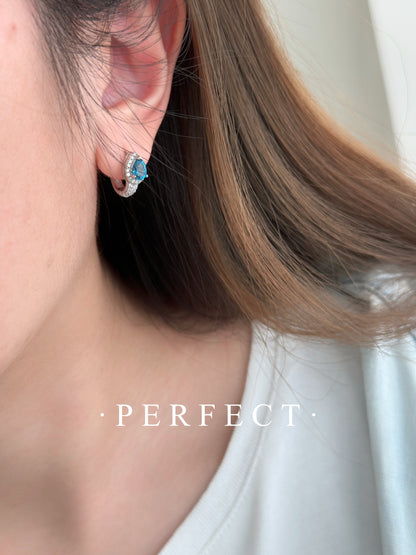 Blue Topaz S925 Earrings | 藍托帕水滴小蛇S925耳圈