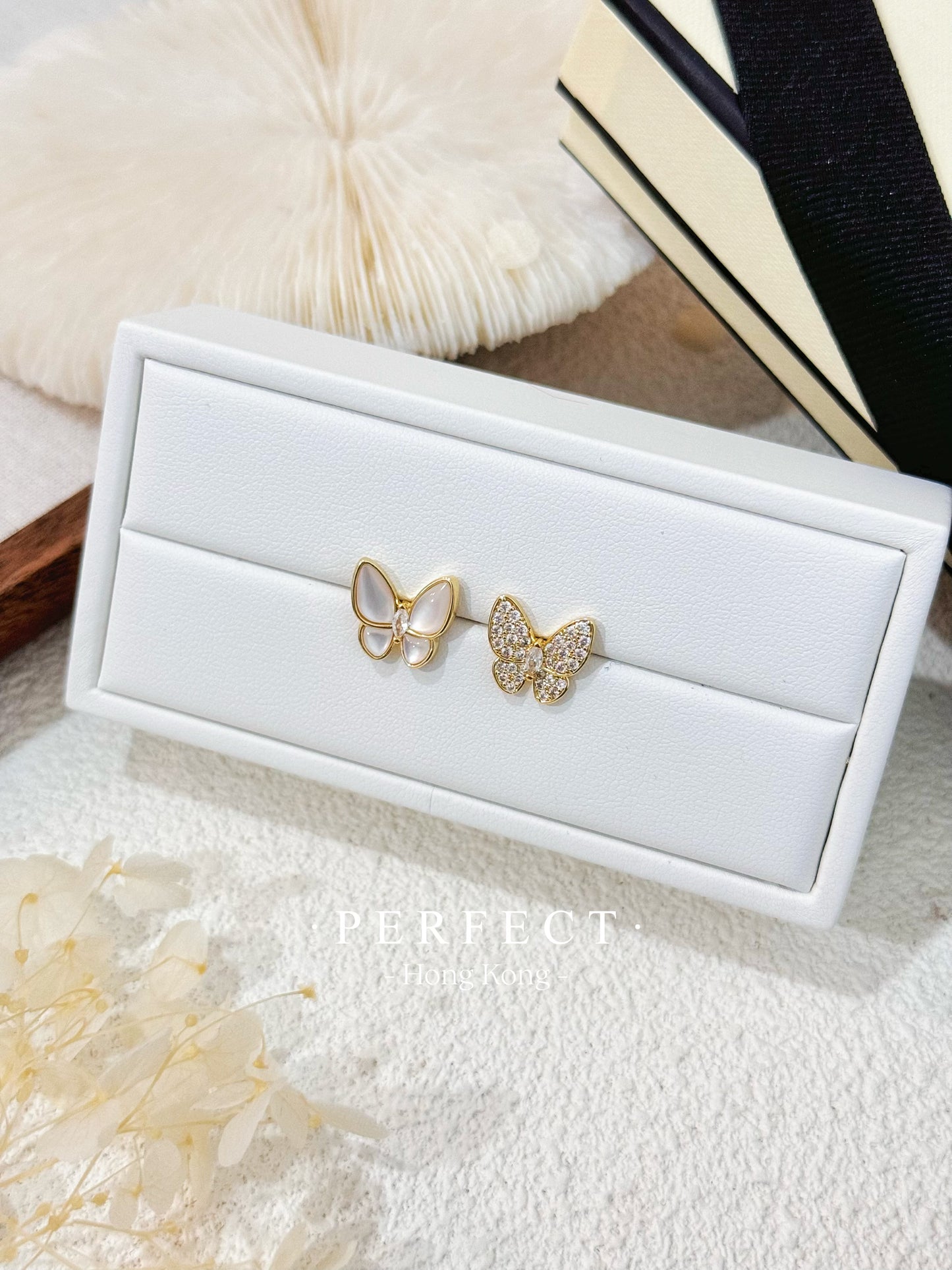 MOP AB Butterfly Earrings | AB款白蝶貝耳釘