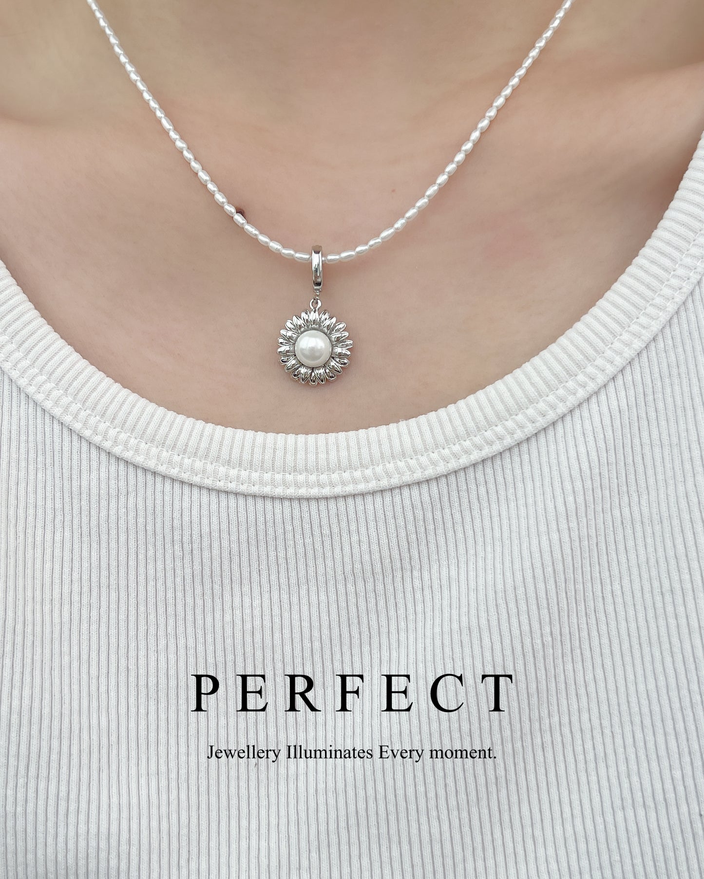 ✨Daisy Freshwater Pearl Pendant ｜淡水珍珠小雛菊🌼萬用扣吊墜✨