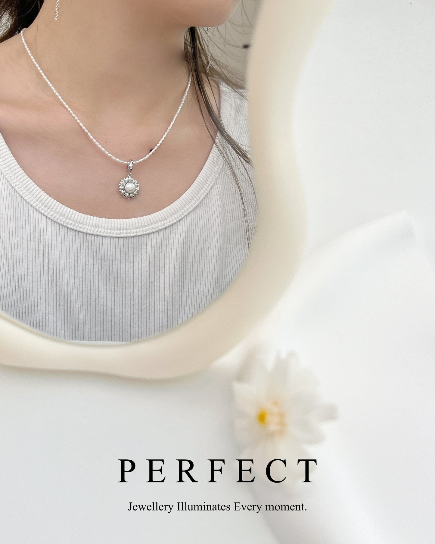 ✨Daisy Freshwater Pearl Pendant ｜淡水珍珠小雛菊🌼萬用扣吊墜✨