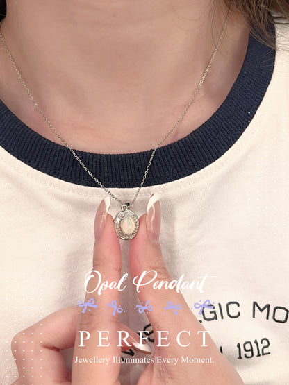 Opal Brass Necklace |澳寶梯方圍鑲頸鏈🍬✨