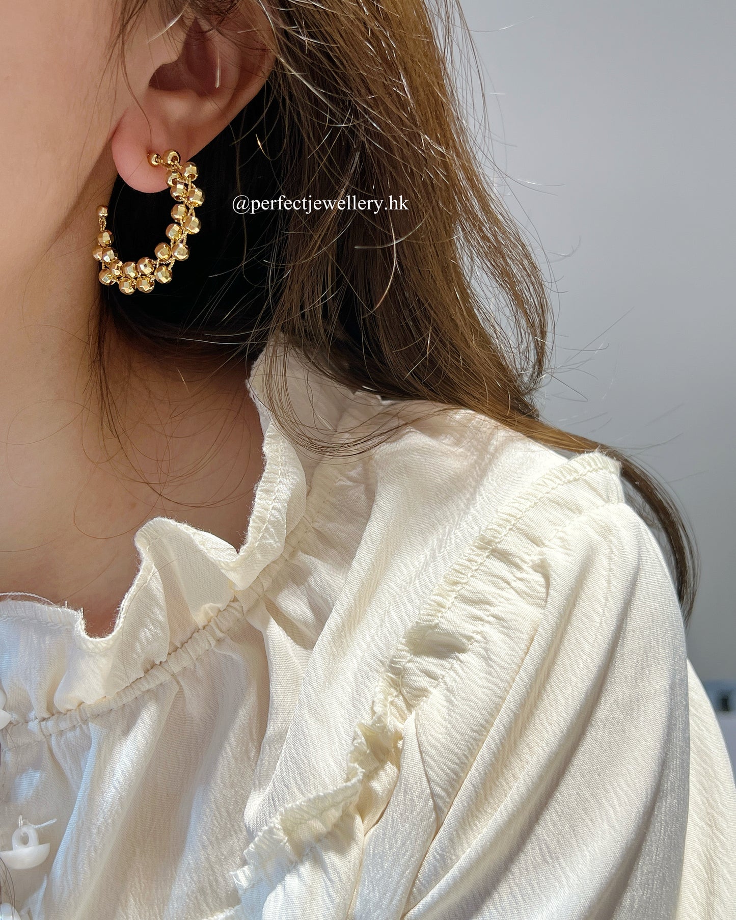 [Sparkle]✨Brass Ear Hoop | 14K注金閃閃歐美耳圈✨