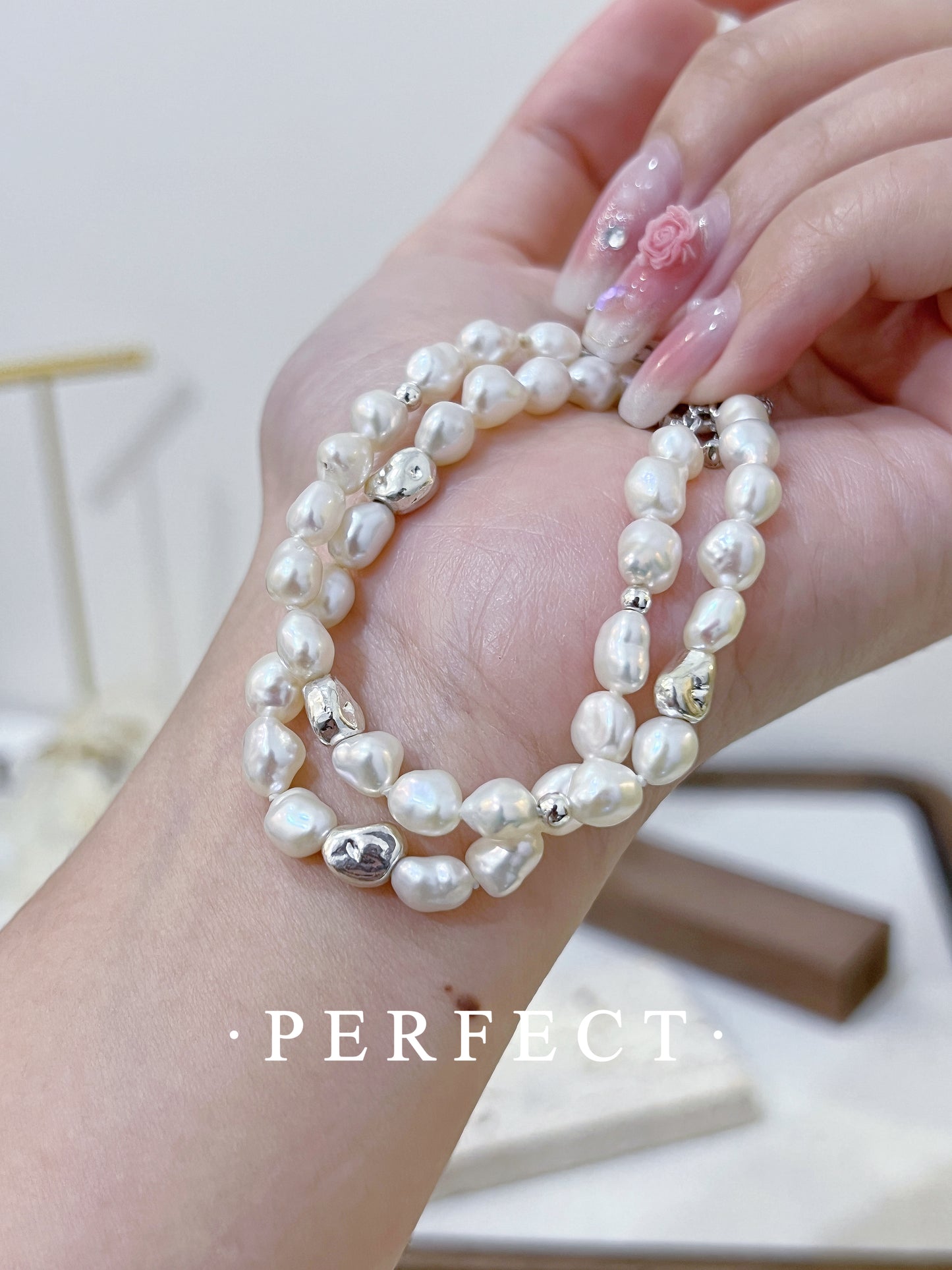 ✨Rock Pearl Bracelet | 不規則石頭珍珠手鏈✨