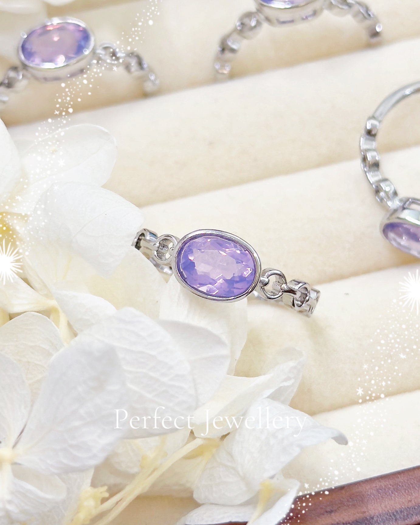 ✨Amethyst Ring🔮|夢幻🦄薰衣草紫水晶鎖鏈戒指