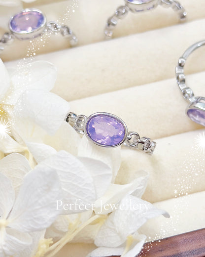 ✨Amethyst Ring🔮|夢幻🦄薰衣草紫水晶鎖鏈戒指