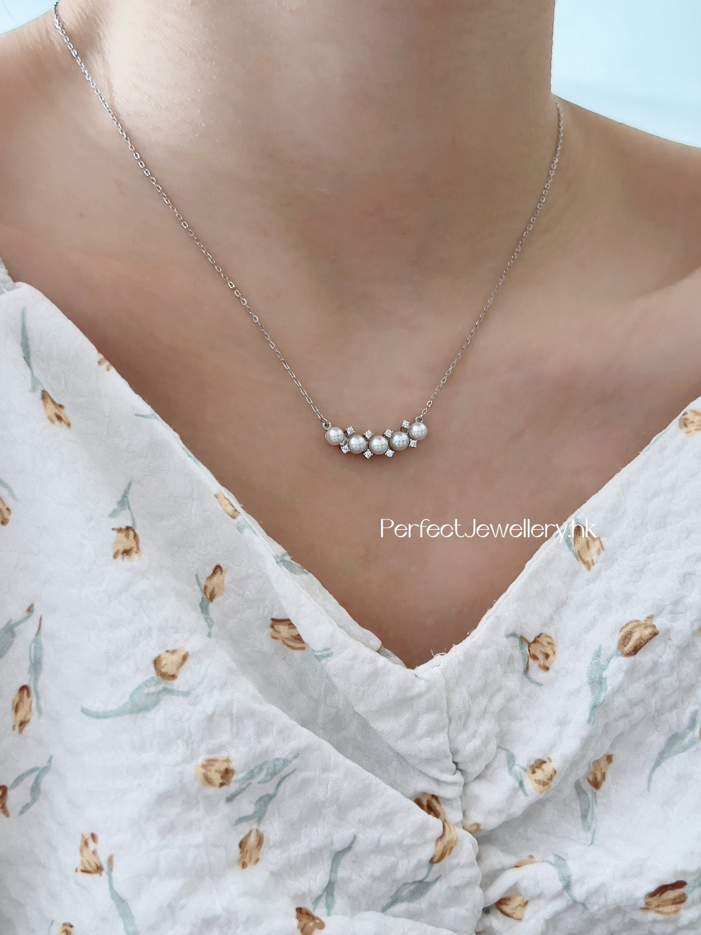 Freshwater Pearl S925 Necklace | 滿天星微笑淡水珍珠S925項鍊