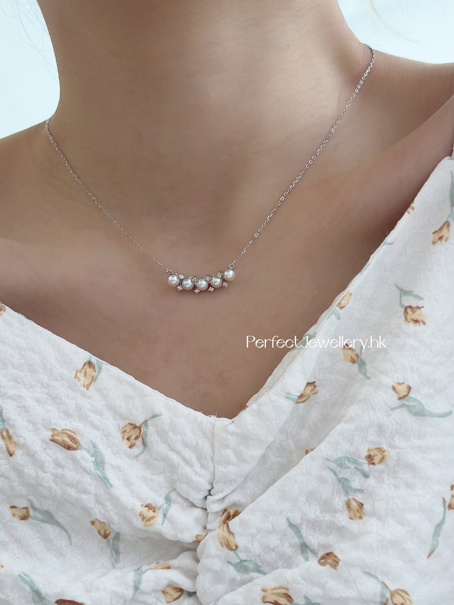 Freshwater Pearl S925 Necklace | 滿天星微笑淡水珍珠S925項鍊