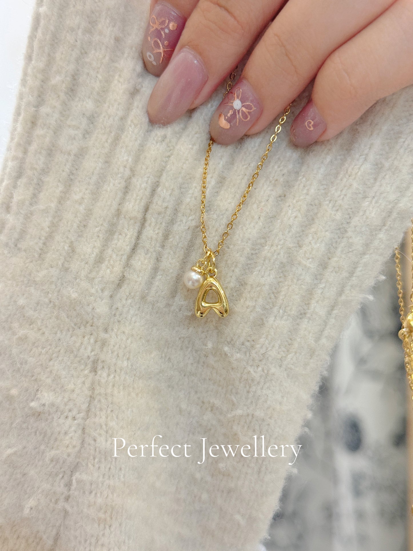 [自定義] Bubble Letter✨Fresh water Pearl Necklace 🫧淡水珍珠&泡泡字母項鍊