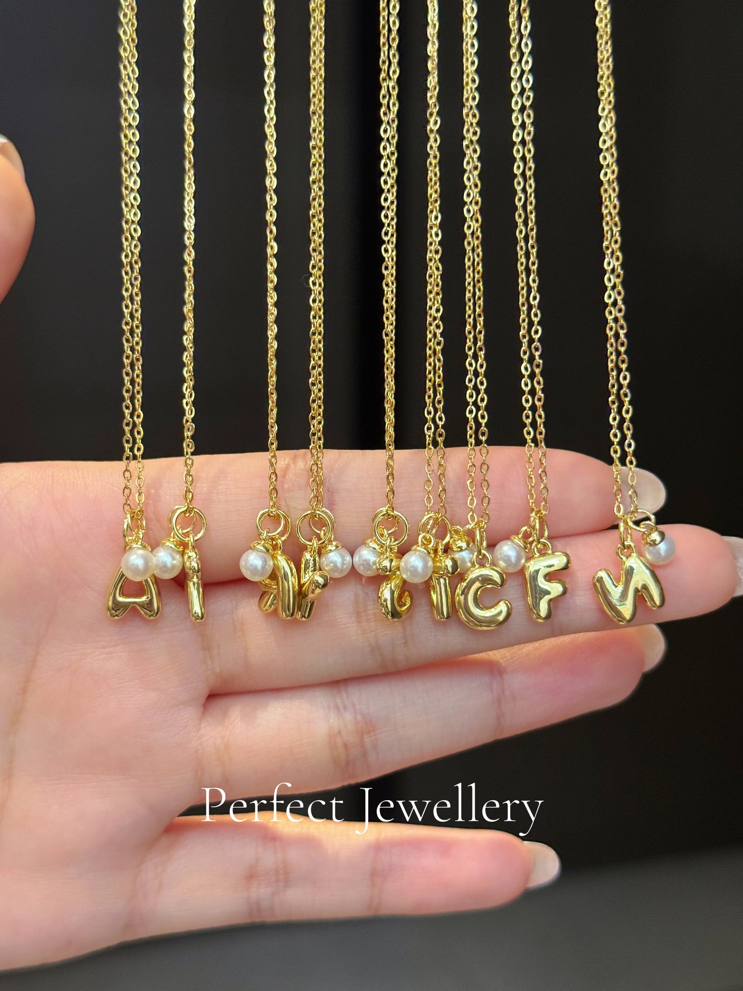 [自定義] Bubble Letter✨Fresh water Pearl Necklace 🫧淡水珍珠&泡泡字母項鍊