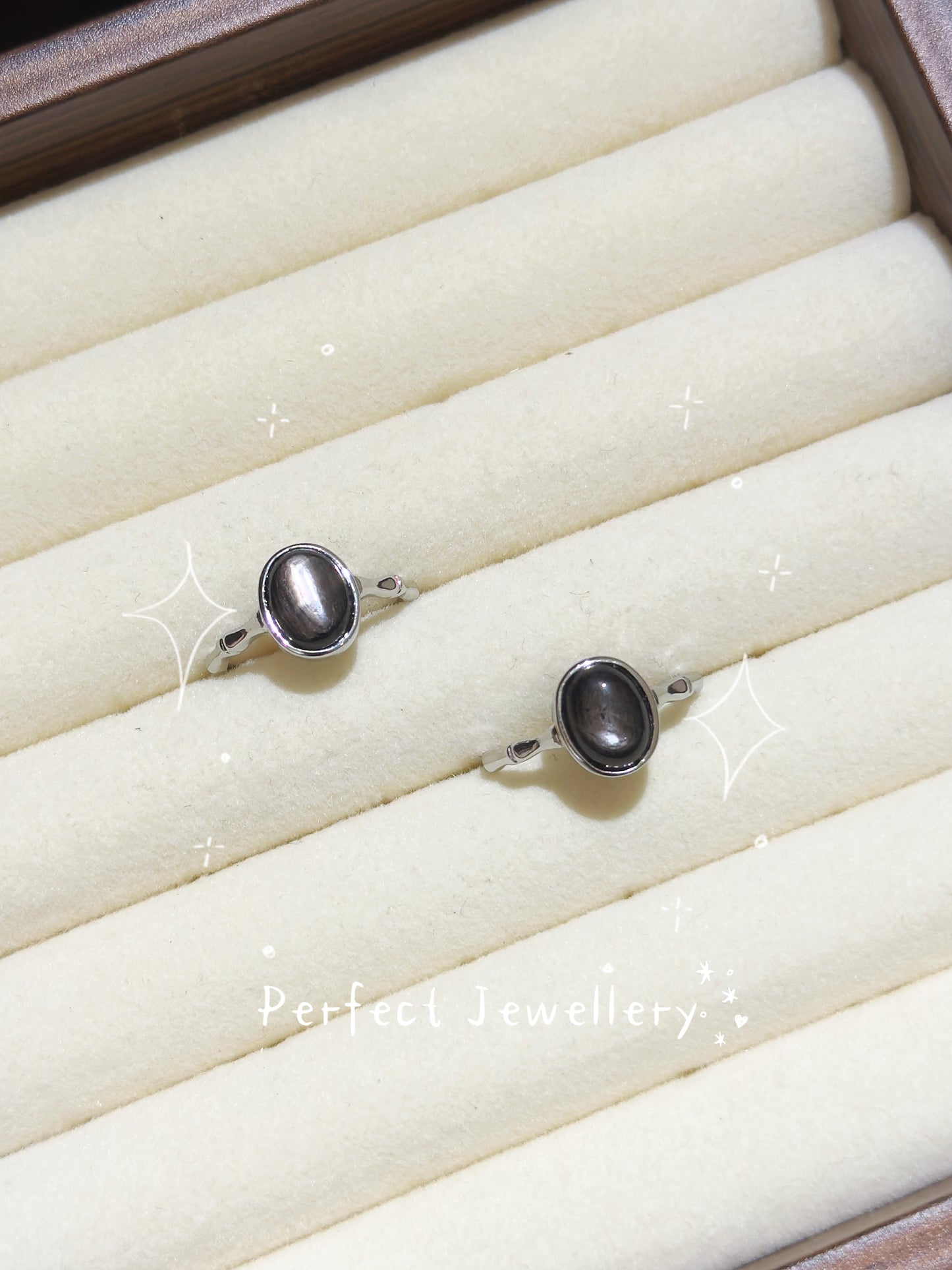 [Brass] Hypersthene Ring🖤金運石竹節戒指✨