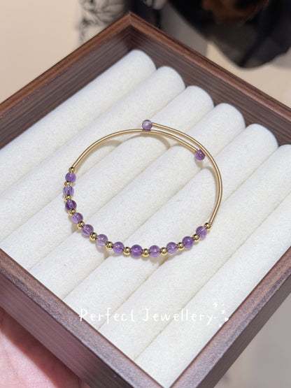 [Brass] Natural Crystal Bangle | 天然水晶手工手鐲