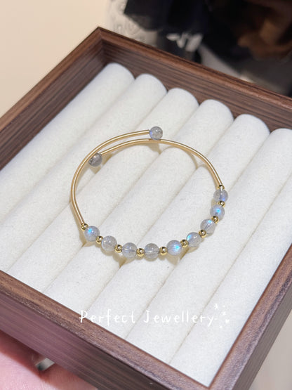[Brass] Natural Crystal Bangle | 天然水晶手工手鐲