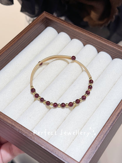 [Brass] Natural Crystal Bangle | 天然水晶手工手鐲