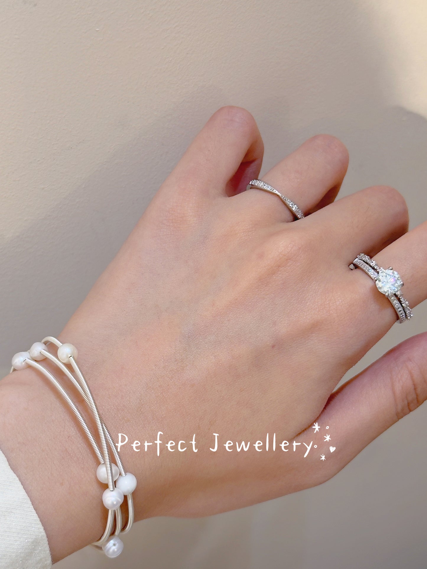[Brass] Moissanite Ring | 白莫桑排戒