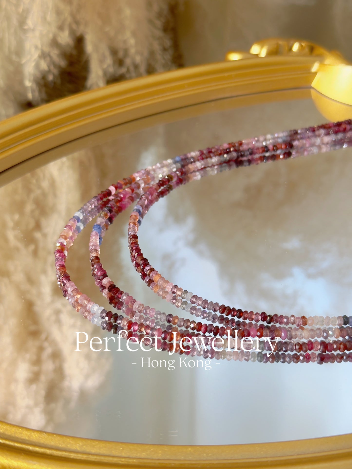 Mixed-Colour Red Spinel Necklace | 彩尖晶石S925項鍊