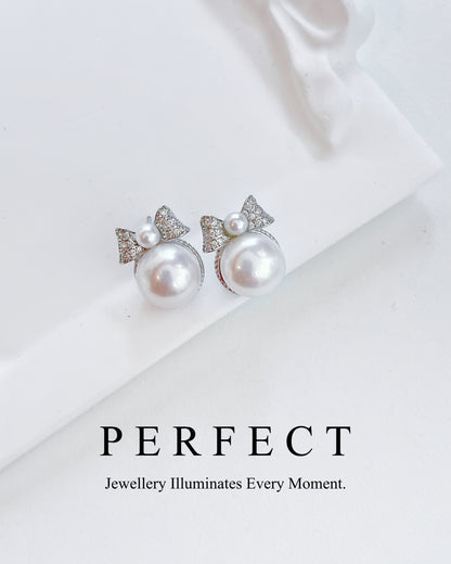 ✨🎀Ribbon Freshwater Pearl S925 Earrings | 淡水珍珠蝴蝶結耳釘✨