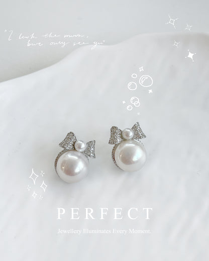 ✨🎀Ribbon Freshwater Pearl S925 Earrings | 淡水珍珠蝴蝶結耳釘✨