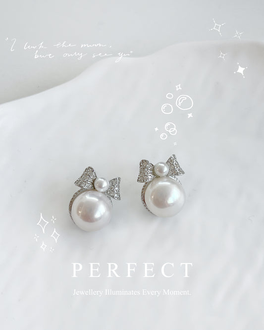✨🎀Ribbon Freshwater Pearl S925 Earrings | 淡水珍珠蝴蝶結耳釘✨