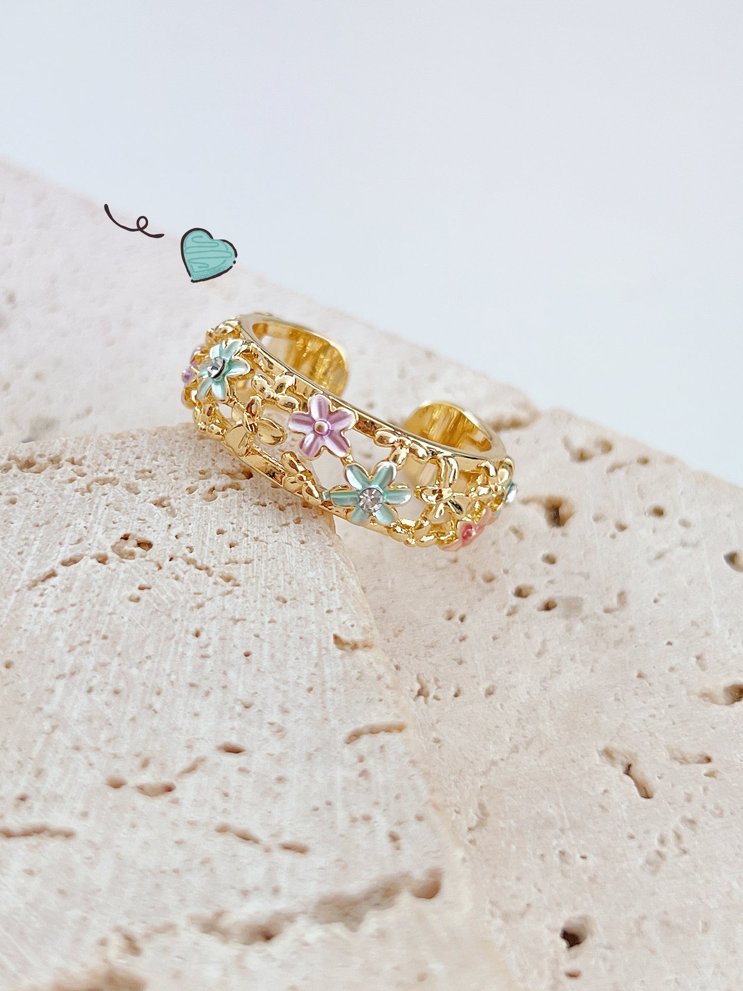 Flower Brass Ring | 花花戒指￼