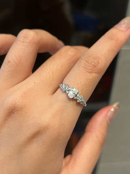0.5ct Moissanite Frozen Brass Ring ｜雪花❄️莫桑戒指✨