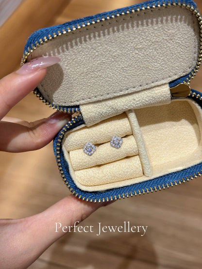 [Brass] 0.4ct Moissanite Earring ✨白莫桑四葉草🍀mini耳釘