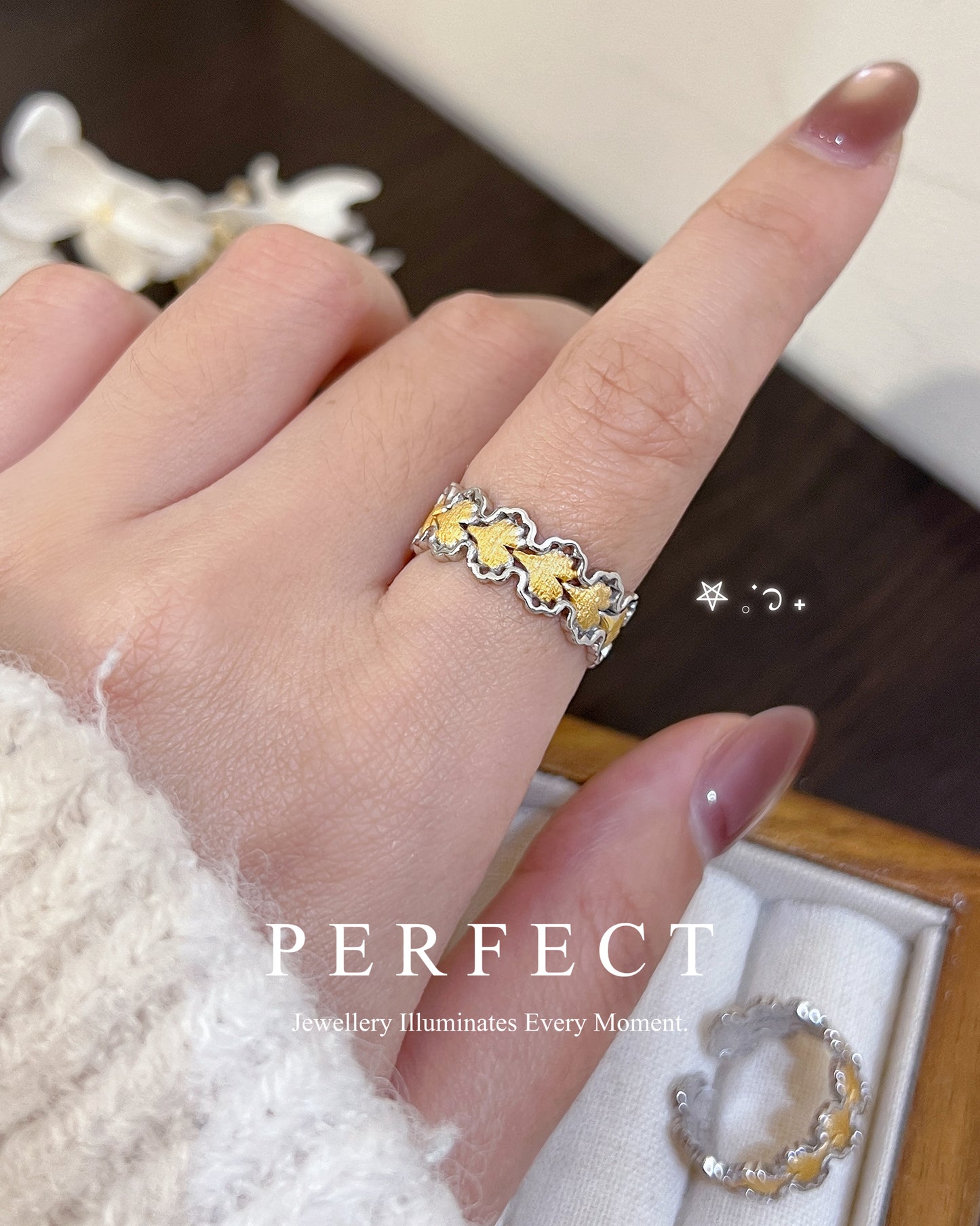 ✨Ginkgo S925 Silver Ring ｜Buccellati 工藝銀杏葉S925戒指✨