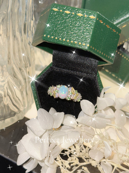 [Opal] 1ct White Opal S925 Ring💍 白澳寶莫奈繁花戒指