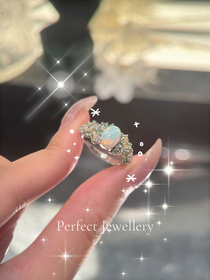 [Opal] 1ct White Opal S925 Ring💍 白澳寶莫奈繁花戒指