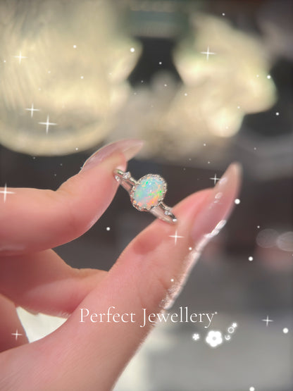 [Opal] White Opal S925 Ring 💍 白澳寶蕾絲戒指