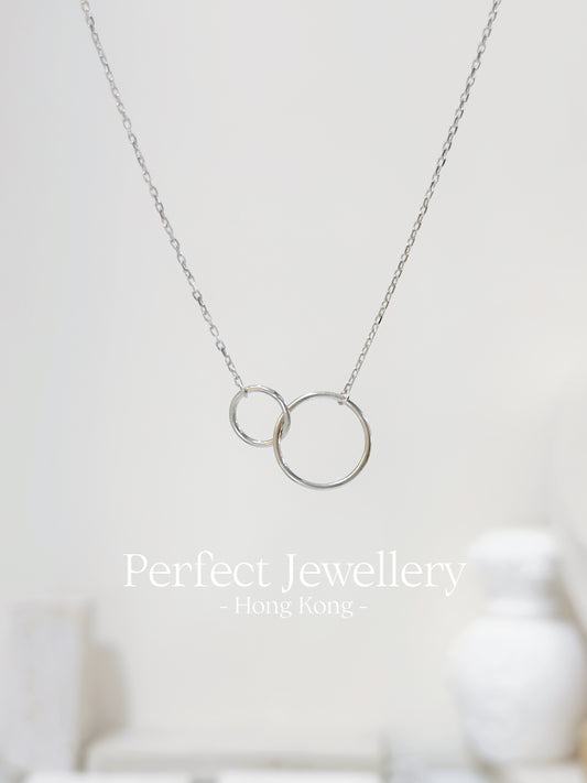 [S925] Simple Double Circle Necklace | 簡約雙環銀項鍊