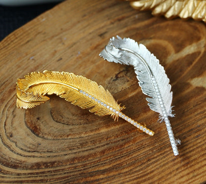 [S925] ✨Italian Feather 🪶 Brooch | 義大利銀羽毛胸針