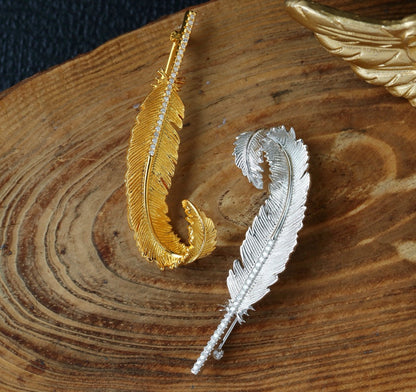 [S925] ✨Italian Feather 🪶 Brooch | 義大利銀羽毛胸針