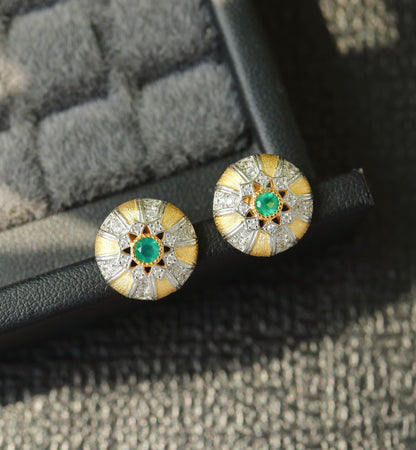 ［S925] ✨Italian Vintage Natural Stone Earrings | 義大利復古宮廷風天然石耳釘🎀✨