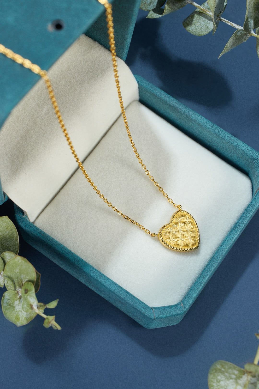 [S925] ✨Italian 🔹Argyle Heart Necklace | 義大利菱格磨砂愛心項鍊❤️✨