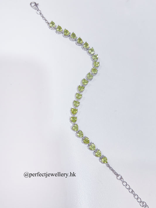 ✨7ct Peridot S925 Bracelet | 橄欖石愛心手鏈✨
