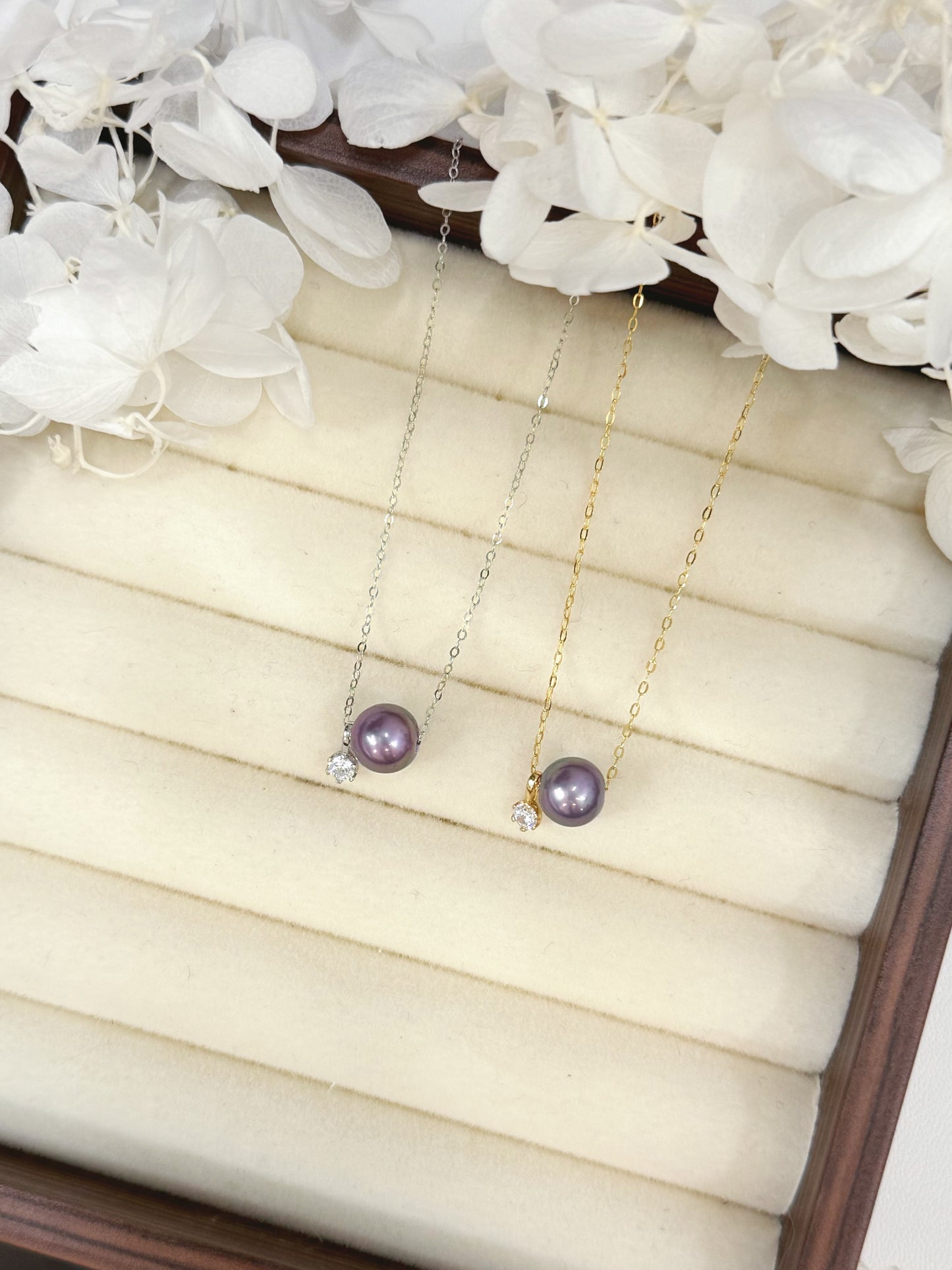 Freshwater Pearl S925 Necklace 葡萄紫淡水珍珠路路通項鍊