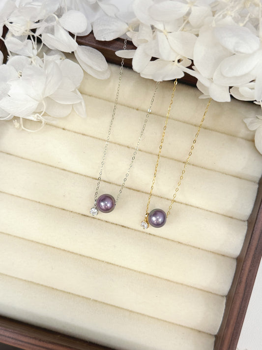 Freshwater Pearl S925 Necklace 葡萄紫淡水珍珠路路通項鍊