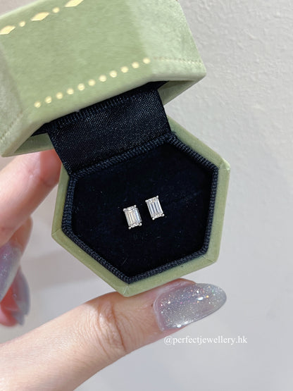 D colour Moissanite Solitary S925 Earrings ｜異形切莫桑鑽耳釘