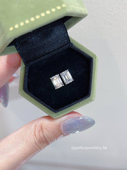 D colour Moissanite Solitary S925 Earrings ｜異形切莫桑鑽耳釘